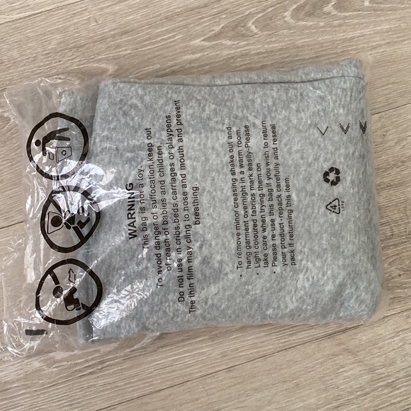 Shein Solid Drawstring Slant Pocket Sweatpants | Light Grey | Small (4) - Picture 2 of 2